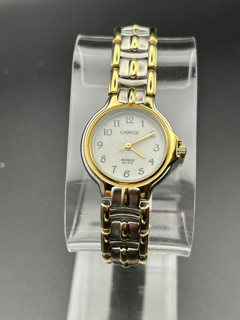 Carriage by Timex Indiglo Watch Women Two Tone Dainty Classic Minimalist Cute
